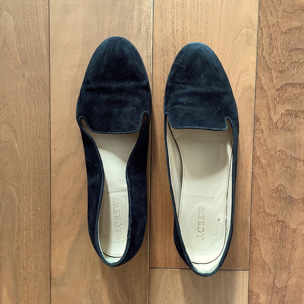 J. Crew Black Suede Cleo Loafer